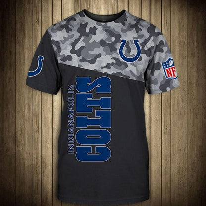 Indianapolis Colts All Over Print T-Shirt - Black Camo