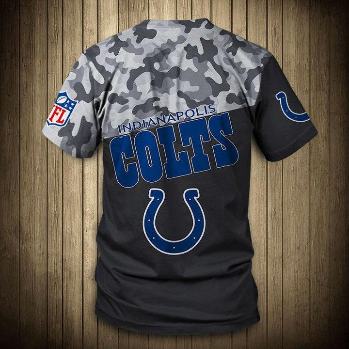 Indianapolis Colts All Over Print T-Shirt - Black Camo