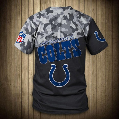 Indianapolis Colts All Over Print T-Shirt - Black Camo
