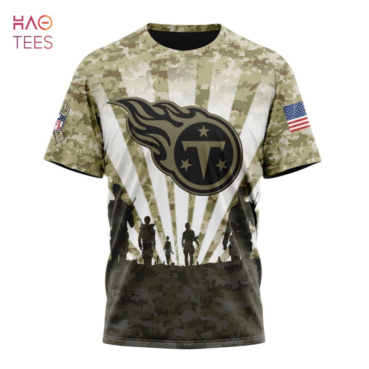 Tennessee Titans Custom Name Number T-shirt - Camo