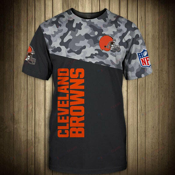 Cleveland Browns All Over Print T-Shirt - Black Camo