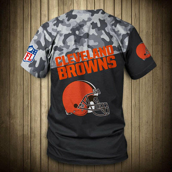 Cleveland Browns All Over Print T-Shirt - Black Camo