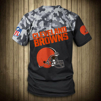 Cleveland Browns All Over Print T-Shirt - Black Camo
