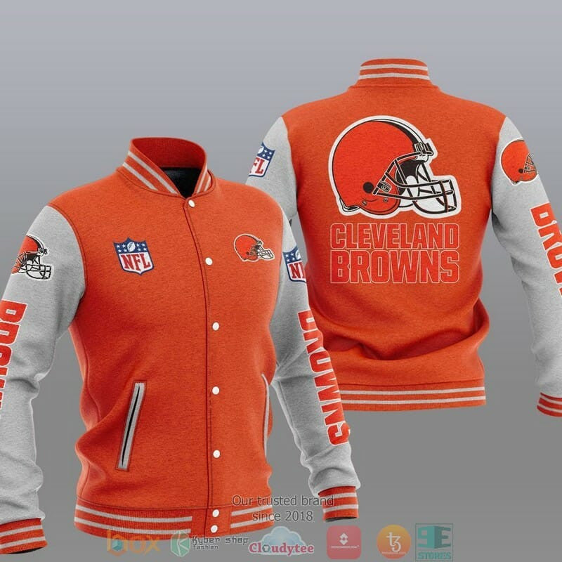 Cleveland Browns Orange - AOP Varsity Jacket - All-Over-Printed Jacket