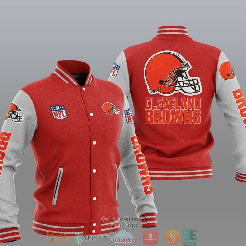 Cleveland Browns Red - AOP Varsity Jacket - All-Over-Printed Jacket