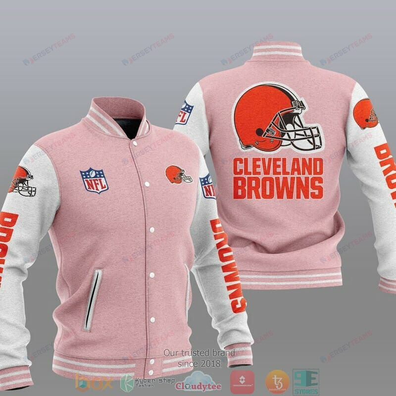 Cleveland Browns Pink - AOP Varsity Jacket - All-Over-Printed Jacket
