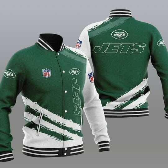 New York Jets Green White - AOP Varsity Jacket - All-Over-Printed Jacket