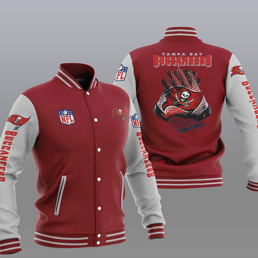 Tampa Bay Buccaneers Red Grey - AOP Varsity Jacket - All-Over-Printed Jacket