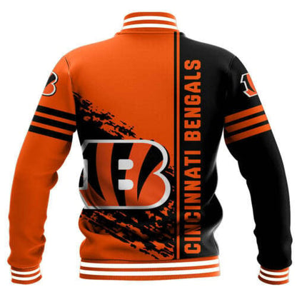 Cincinnati Bengals Orange Black - AOP Varsity Jacket - All-Over-Printed Jacket