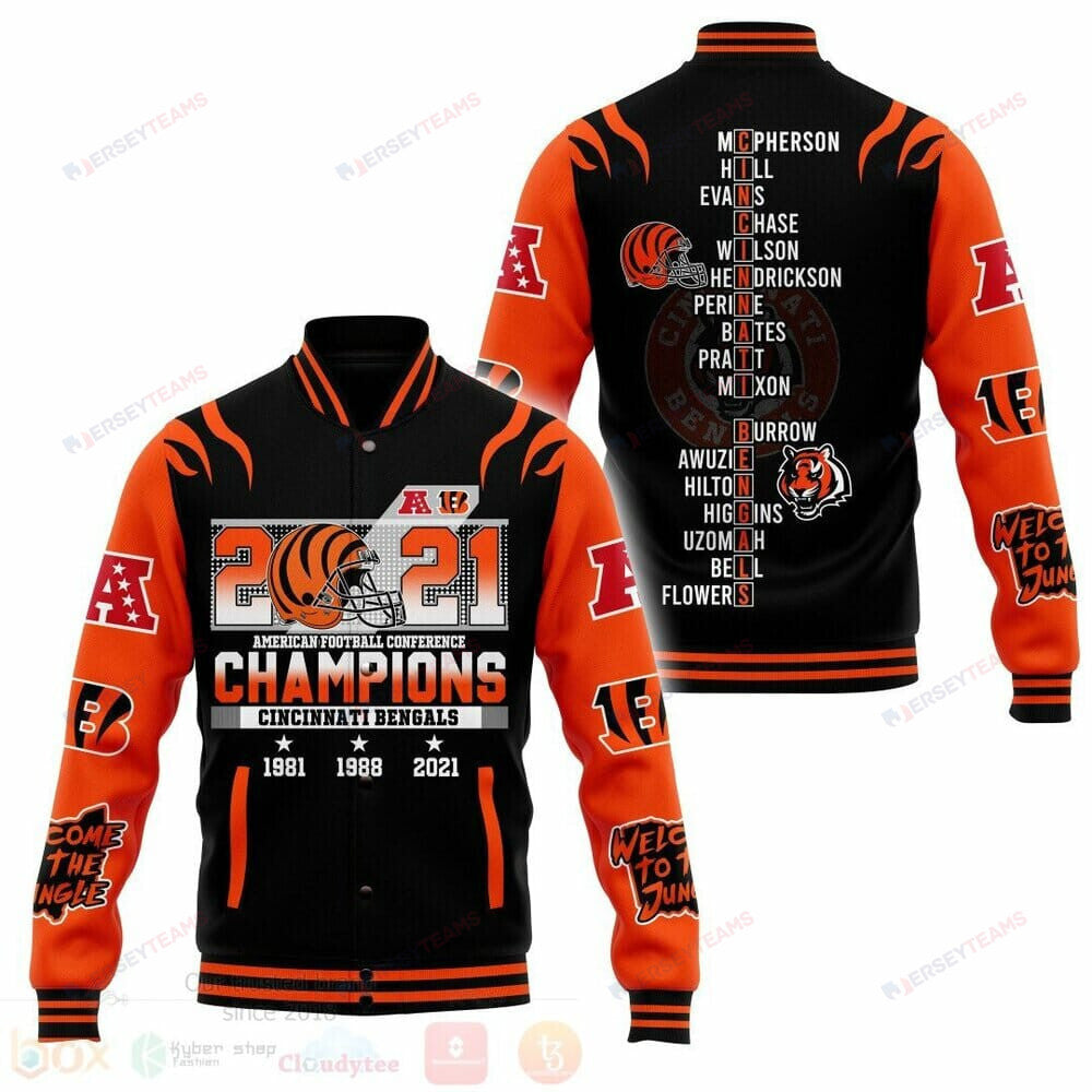 Cincinnati Bengals Black Orange Champions - AOP Varsity Jacket - All-Over-Printed Jacket