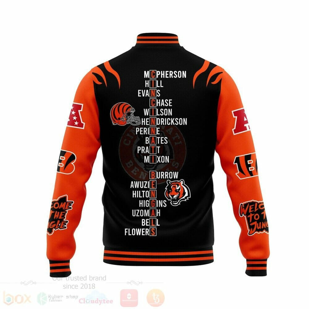 Cincinnati Bengals Black Orange Champions - AOP Varsity Jacket - All-Over-Printed Jacket