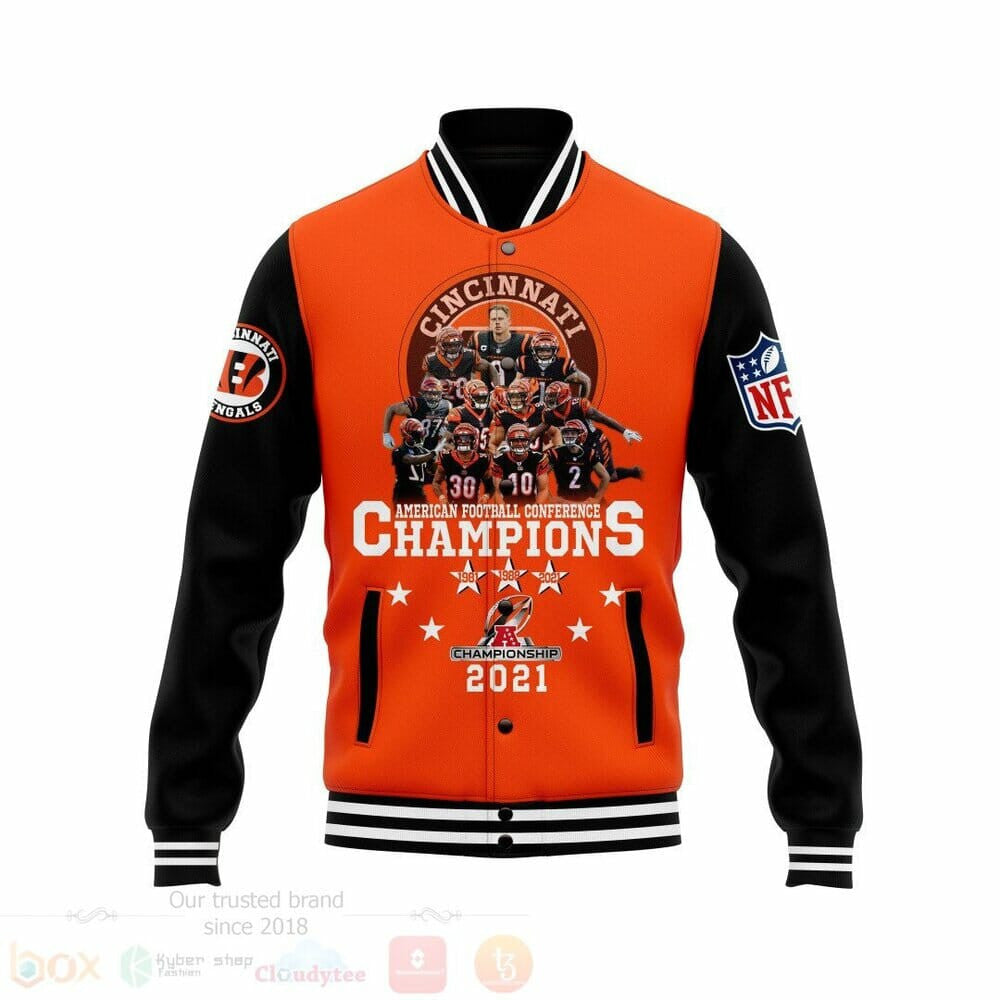 Cincinnati Bengals Black Orange Champions 2021 - AOP Varsity Jacket - All-Over-Printed Jacket