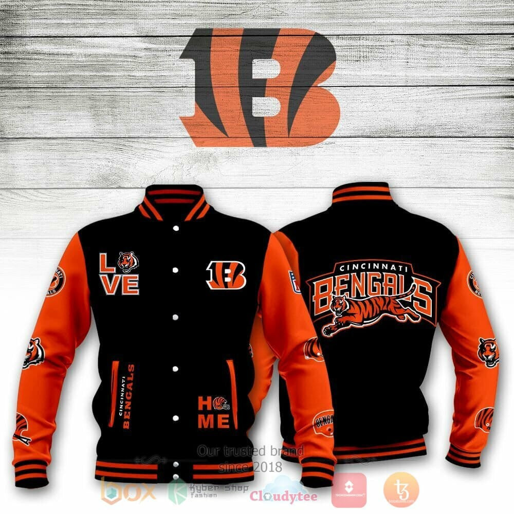 Cincinnati Bengals Black Orange - AOP Varsity Jacket - All-Over-Printed Jacket
