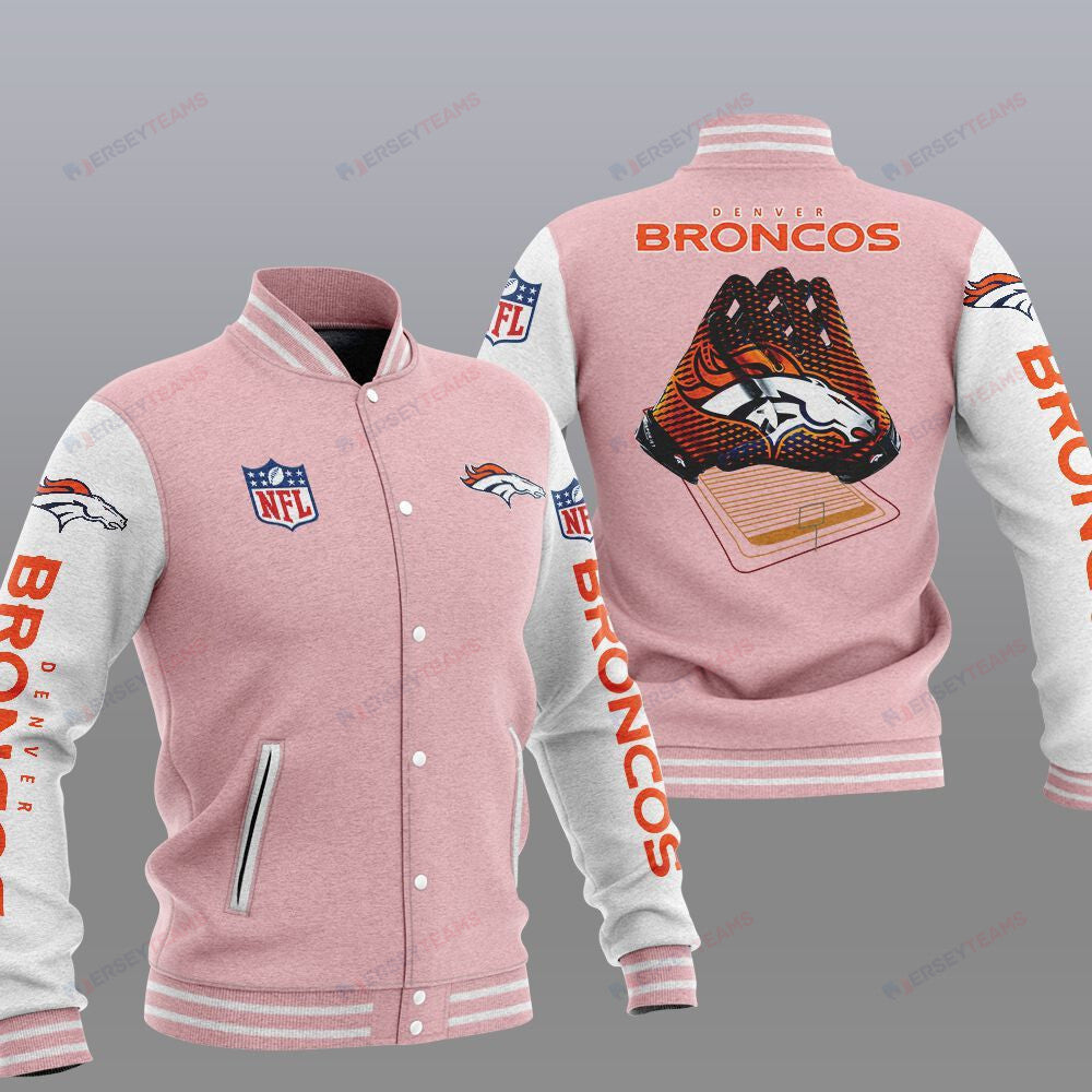Denver Broncos Pink - AOP Varsity Jacket - All-Over-Printed Jacket