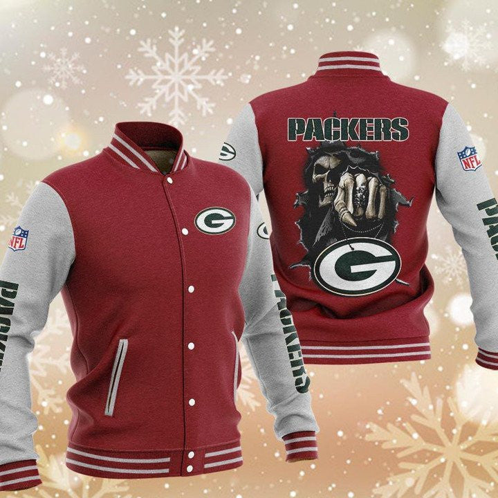 Green Bay Packers Red Grey Hades Boxing - AOP Varsity Jacket - All-Over-Printed Jacket