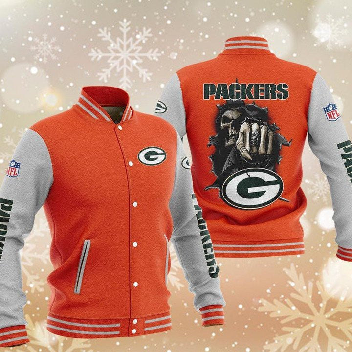 Green Bay Packers Orange Grey Hades Boxing - AOP Varsity Jacket - All-Over-Printed Jacket
