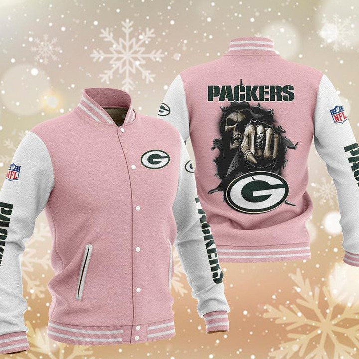 Green Bay Packers Pink Hades Boxing - AOP Varsity Jacket - All-Over-Printed Jacket