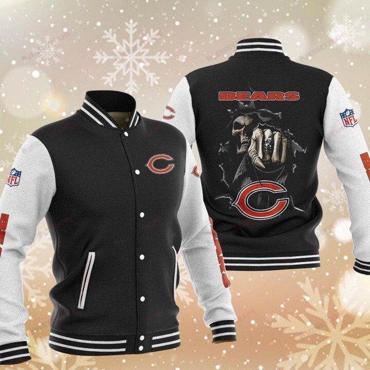 Chicago Bears Black Hades Boxing - AOP Varsity Jacket - All-Over-Printed Jacket
