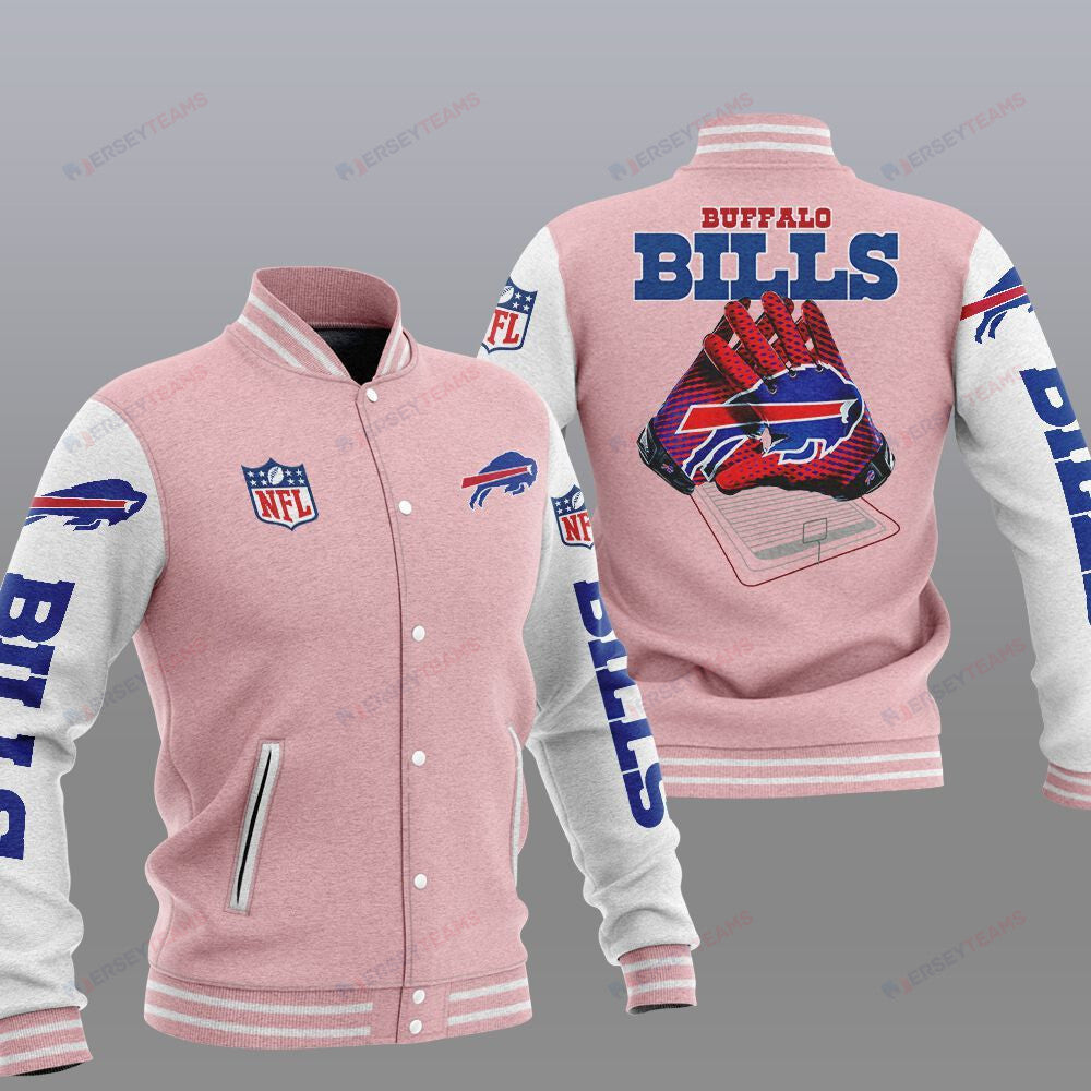 Buffalo Bills Pink - AOP Varsity Jacket - All-Over-Printed Jacket