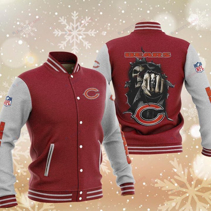 Chicago Bears Red In Grey Hades Boxing - AOP Varsity Jacket - All-Over-Printed Jacket