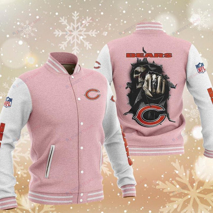 Chicago Bears Pink Grey Hades Boxing - AOP Varsity Jacket - All-Over-Printed Jacket