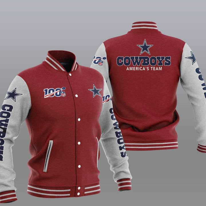 Dallas Cowboys Brown Grey America Team - AOP Varsity Jacket - All-Over-Printed Jacket
