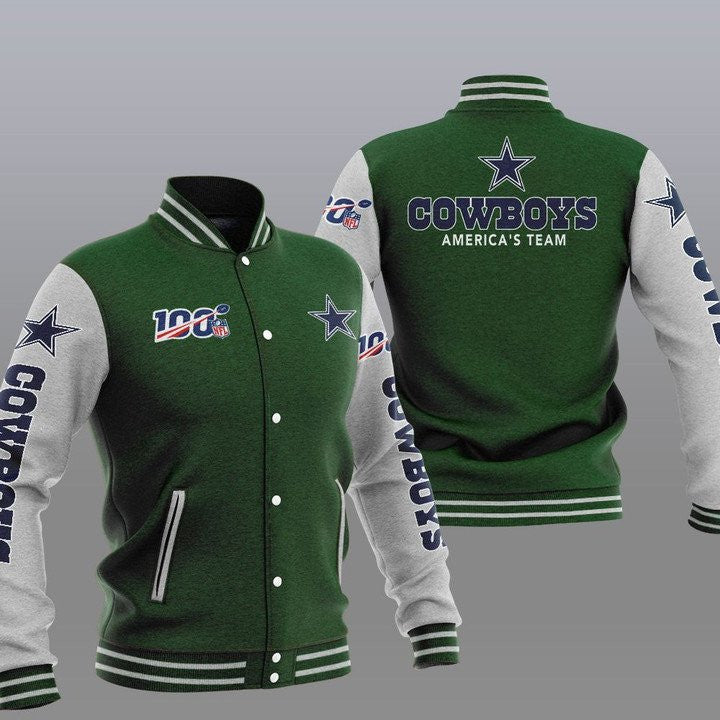 Dallas Cowboys Green America Team - AOP Varsity Jacket - All-Over-Printed Jacket