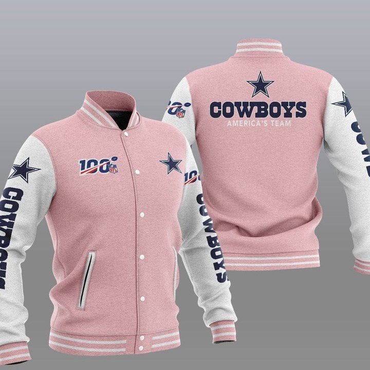 Dallas Cowboys Pink America Team - AOP Varsity Jacket - All-Over-Printed Jacket