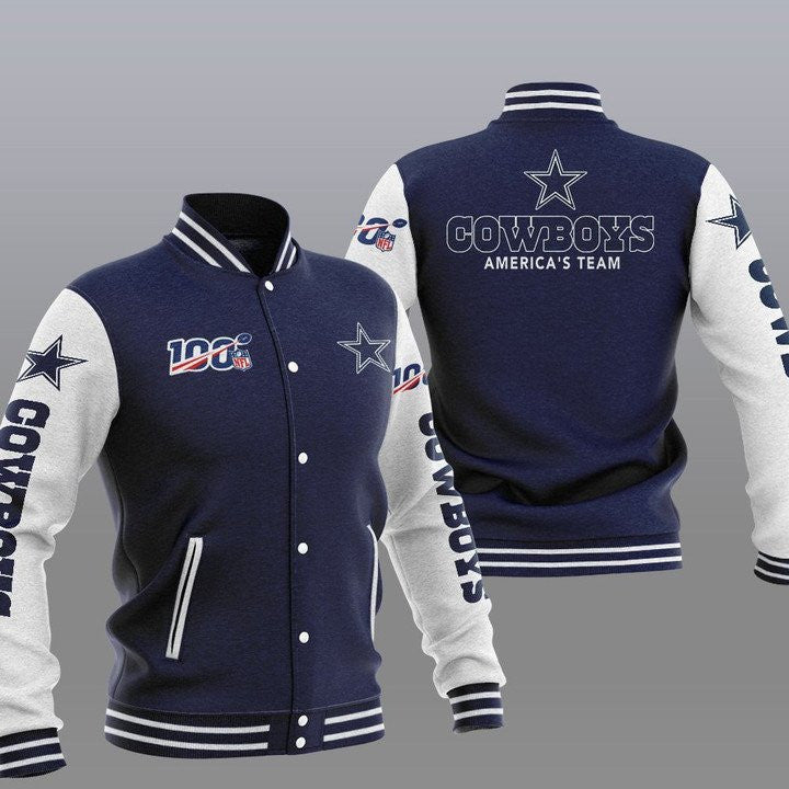 Dallas Cowboys Dark Blue America Team - AOP Varsity Jacket - All-Over-Printed Jacket