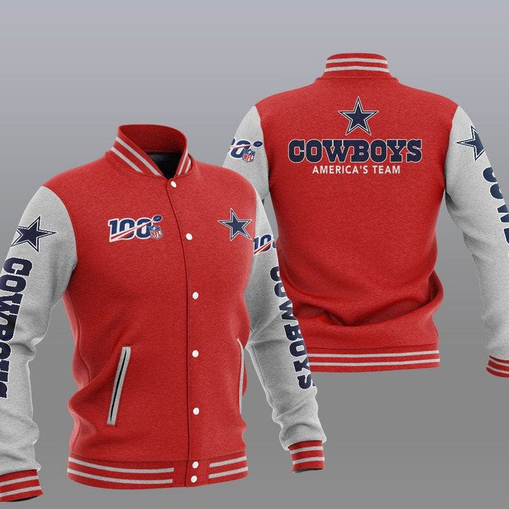 Dallas Cowboys Red Grey America Team - AOP Varsity Jacket - All-Over-Printed Jacket