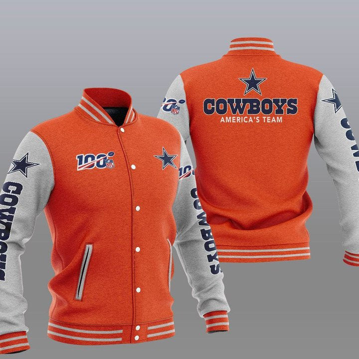 Dallas Cowboys Orange Grey - AOP Varsity Jacket - All-Over-Printed Jacket