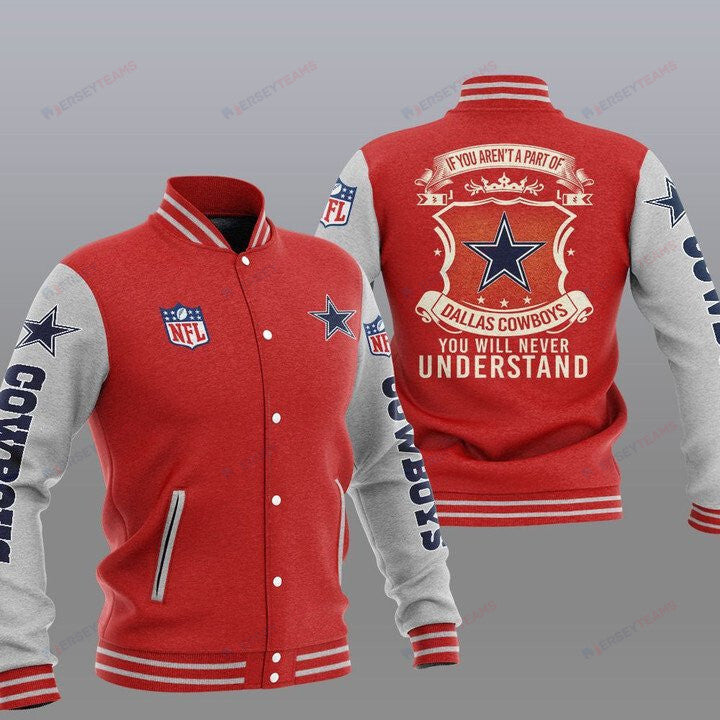 Dallas Cowboys Red Grey You Will Never Understand - AOP Varsity Jacket - All-Over-Printed Jacket
