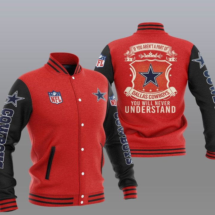 Dallas Cowboys Red Dark You Will Never Understand - AOP Varsity Jacket - All-Over-Printed Jacket