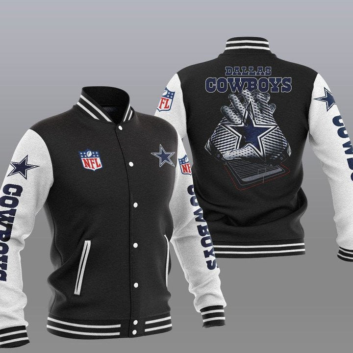 Dallas Cowboys Dark 2 Hand - AOP Varsity Jacket - All-Over-Printed Jacket