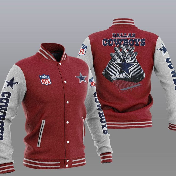 Dallas Cowboys Brown Grey 2 Hand - AOP Varsity Jacket - All-Over-Printed Jacket