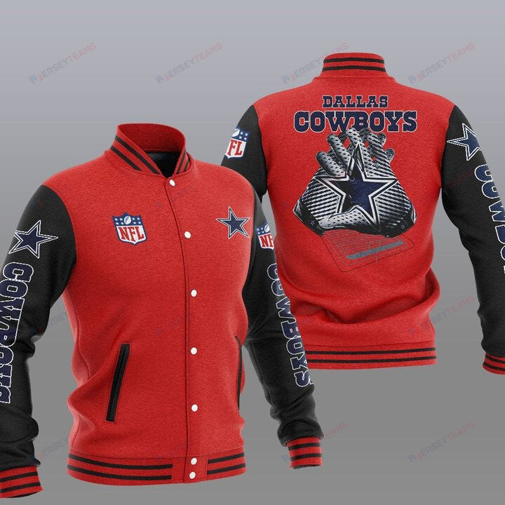 Dallas Cowboys Red Black 2 Hand - AOP Varsity Jacket - All-Over-Printed Jacket