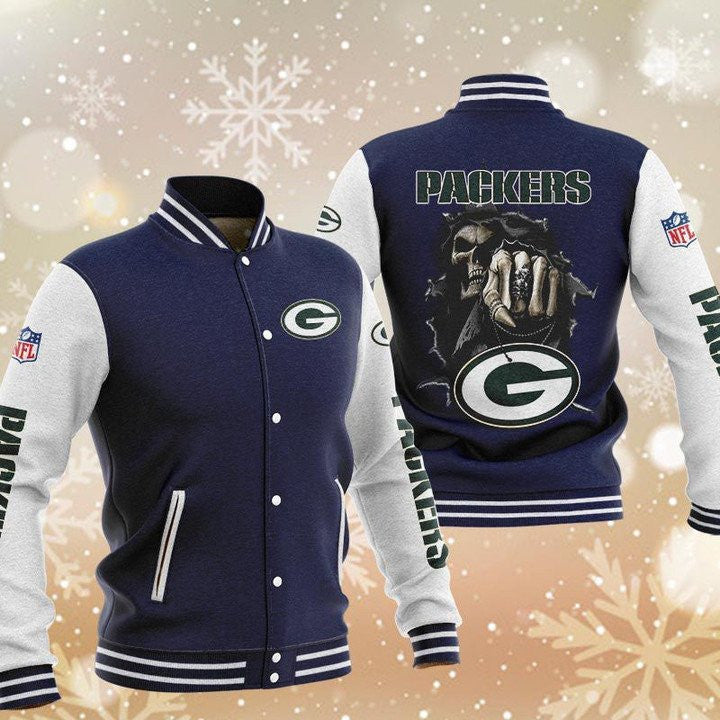 Green Bay Packers Dark Blue Hades Boxing - AOP Varsity Jacket - All-Over-Printed Jacket