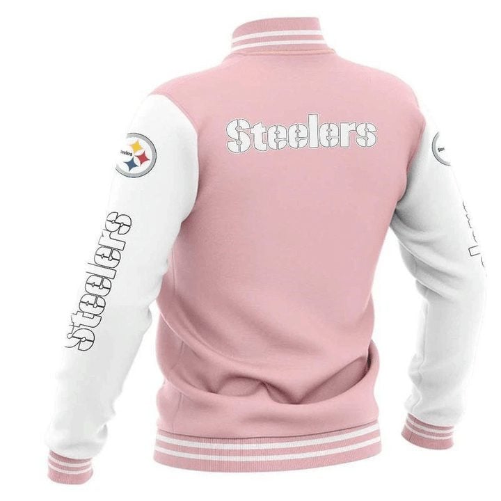 Pittsburgh Steelers Pink White - AOP Varsity Jacket - All-Over-Printed Jacket