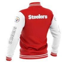 Pittsburgh Steelers Red White - AOP Varsity Jacket - All-Over-Printed Jacket