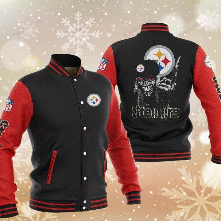Pittsburgh Steelers Maiden Black Red - AOP Varsity Jacket - All-Over-Printed Jacket
