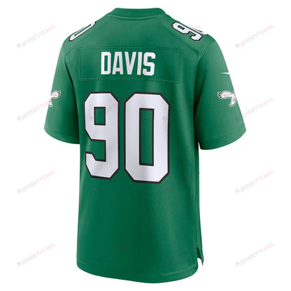 Jordan Davis 90 Philadelphia Eagles Alternate Game Men Jersey - Kelly Green