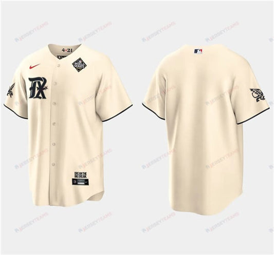 Texas Rangers 2023 World Series Stitched Baseball Jersey - Cream