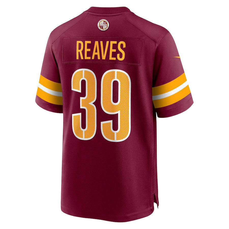 Jeremy Reaves 39 Washington Commanders Men Game Jersey - Burgundy