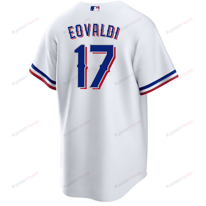 Nathan Eovaldi 17 Texas Rangers 2023 World Series Stitched Baseball Jersey - White