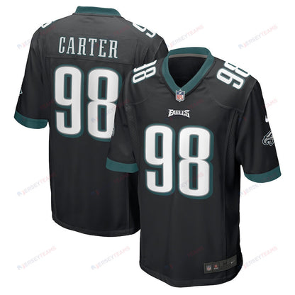 Jalen Carter 98 Philadelphia Eagles Men Alternate Team Game Jersey - Black