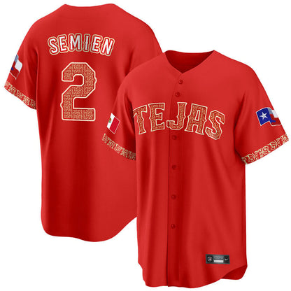 Marcus Semien 2 Texas Rangers Mexican Collection Baseball Men Jersey - Red