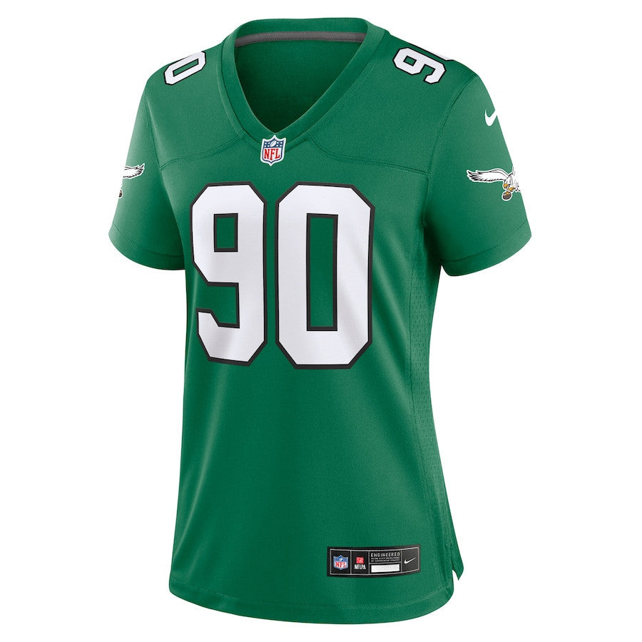 Jordan Davis 90 Philadelphia Eagles Women Alternate Game Jersey - Kelly Green