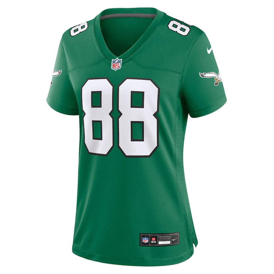Dallas Goedert 88 Philadelphia Eagles Women Alternate Game Jersey - Kelly Green