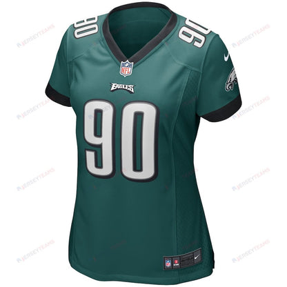 Mike Golic 90 Philadelphia Eagles Women Game Retired Jersey - Midnight Green