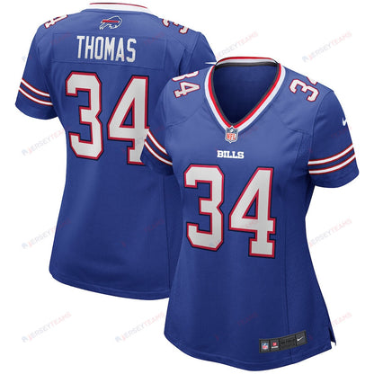 Thurman Thomas 34 Buffalo Bills Women Game Retired Jersey - Royal